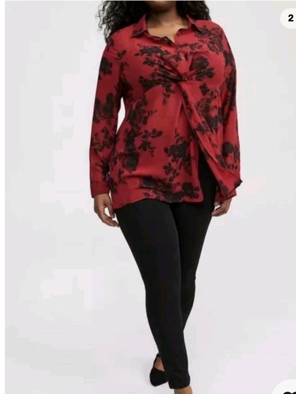 NWOT 1X Torrid Chiffon Twist Front Tunic Blouse